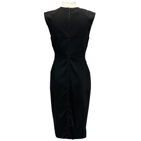 NARCISO RODRIGUEZ BLACK GABARDINE CUTOUT DRESS - Picture 3 of 5